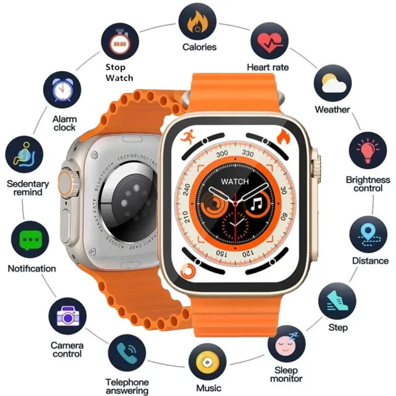 Y80 Ultra Smart Watch With 8 Straps 2.02inch Special Package Smartwatch