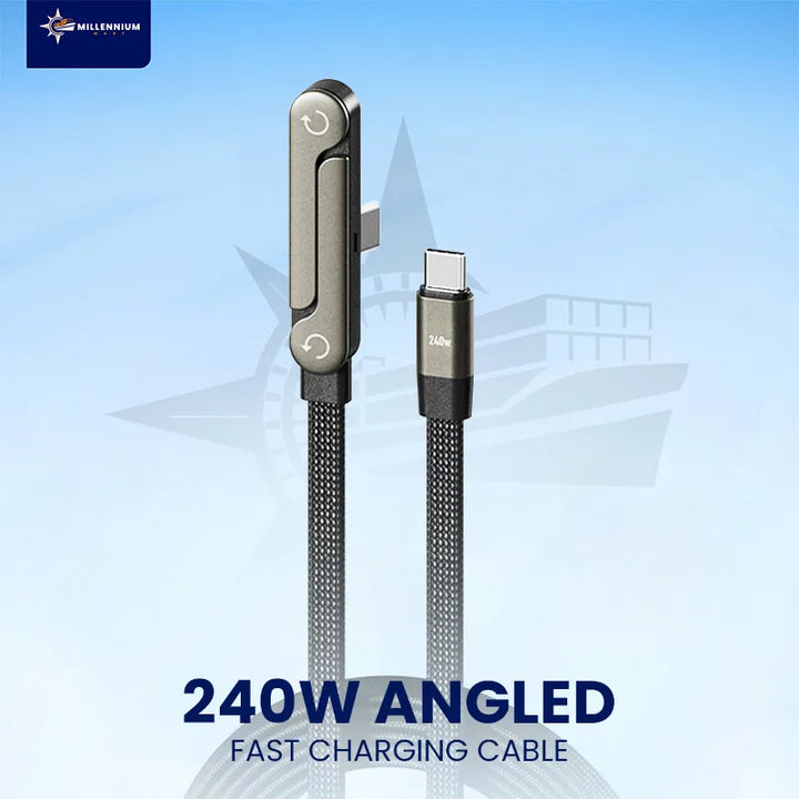 240W Fast Charging USB Cable with Hidden Phone Stand