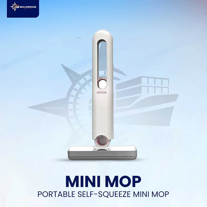 Portable Self-Squeeze Mini Mop for Floor Cleaning – 180° Rotating Compact Wet & Dry Cleaning Mop