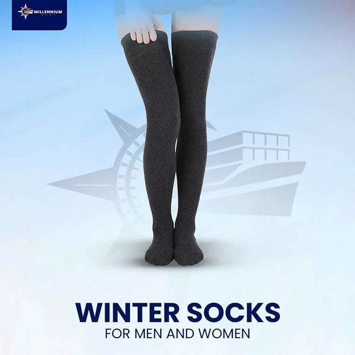 Thermal Knee High Socks | Warm Winter Wool Socks for Men and Women