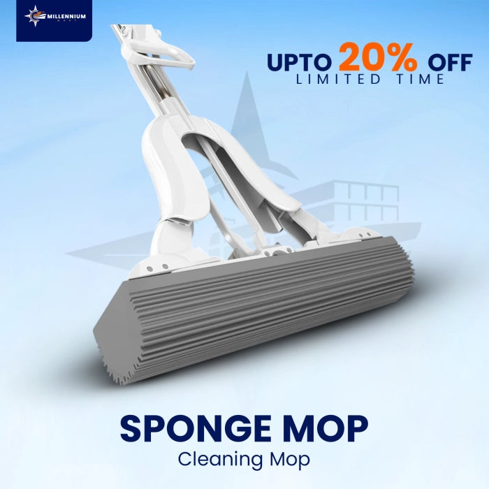 Dual Roller PVA Sponge Mop with Telescopic Handle – Super Absorbent Mop for Indoor Floor Cleaning