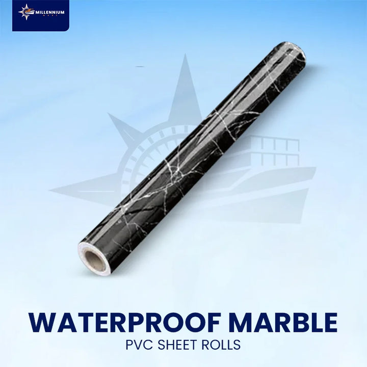 Waterproof Black Marble PVC Sheet Roll 60x200cm Millennium Mart